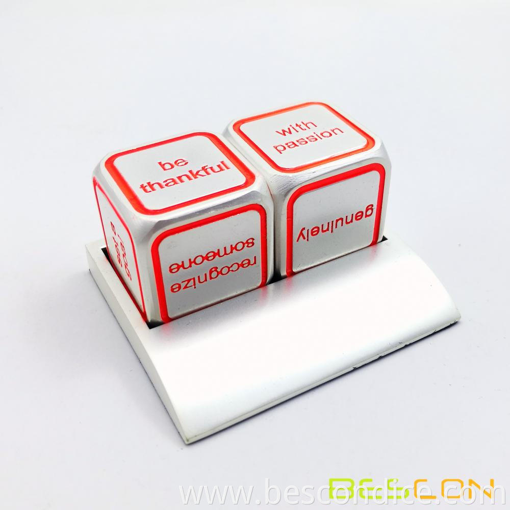 2pcs Motivational Desktop Metal Dice Set 4